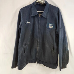 Navy Blue Auto Shop  Zipper Lightweight Jacket Workwear 'Steve' Vintage